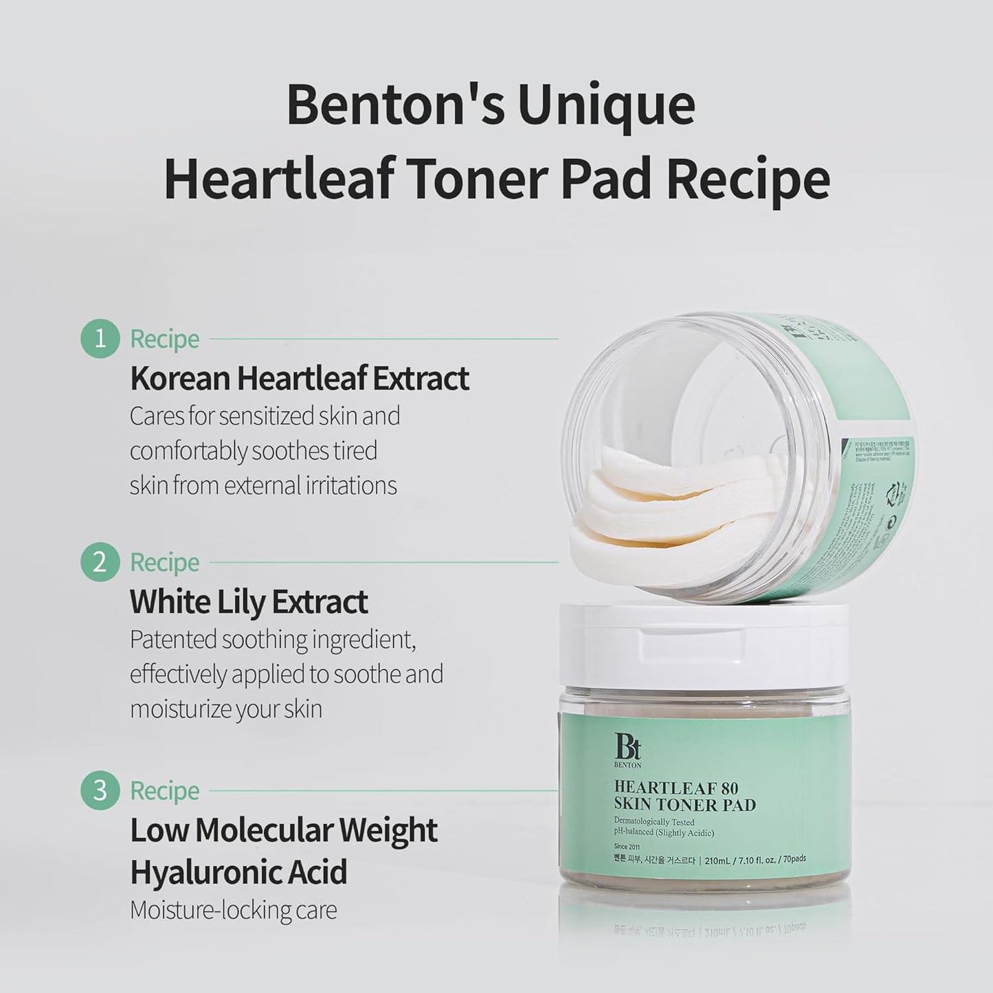 BENTON - Heartleaf 80 Skin Toner Pad (70pcs)