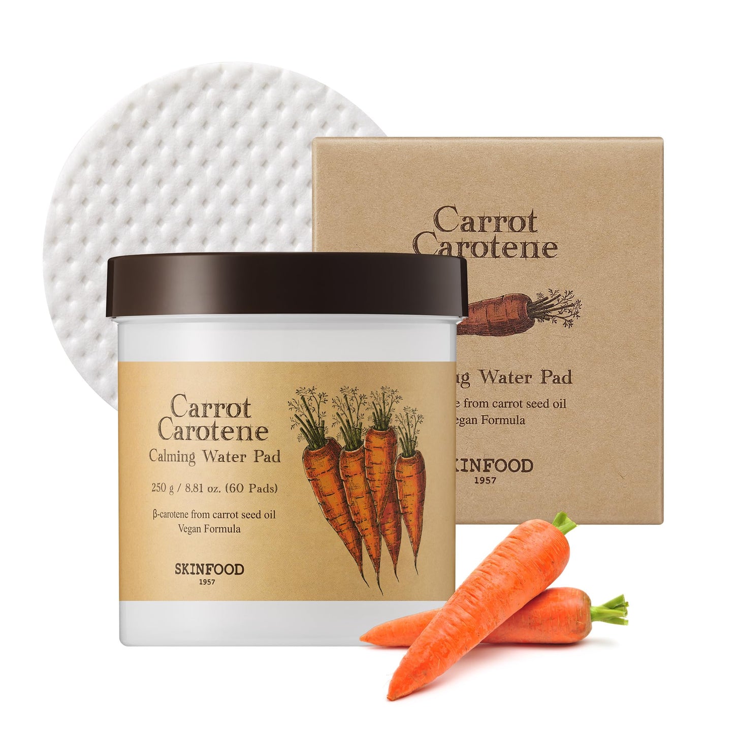 SKINFOOD - Carrot Carotene Calming Water Pad (60pcs)