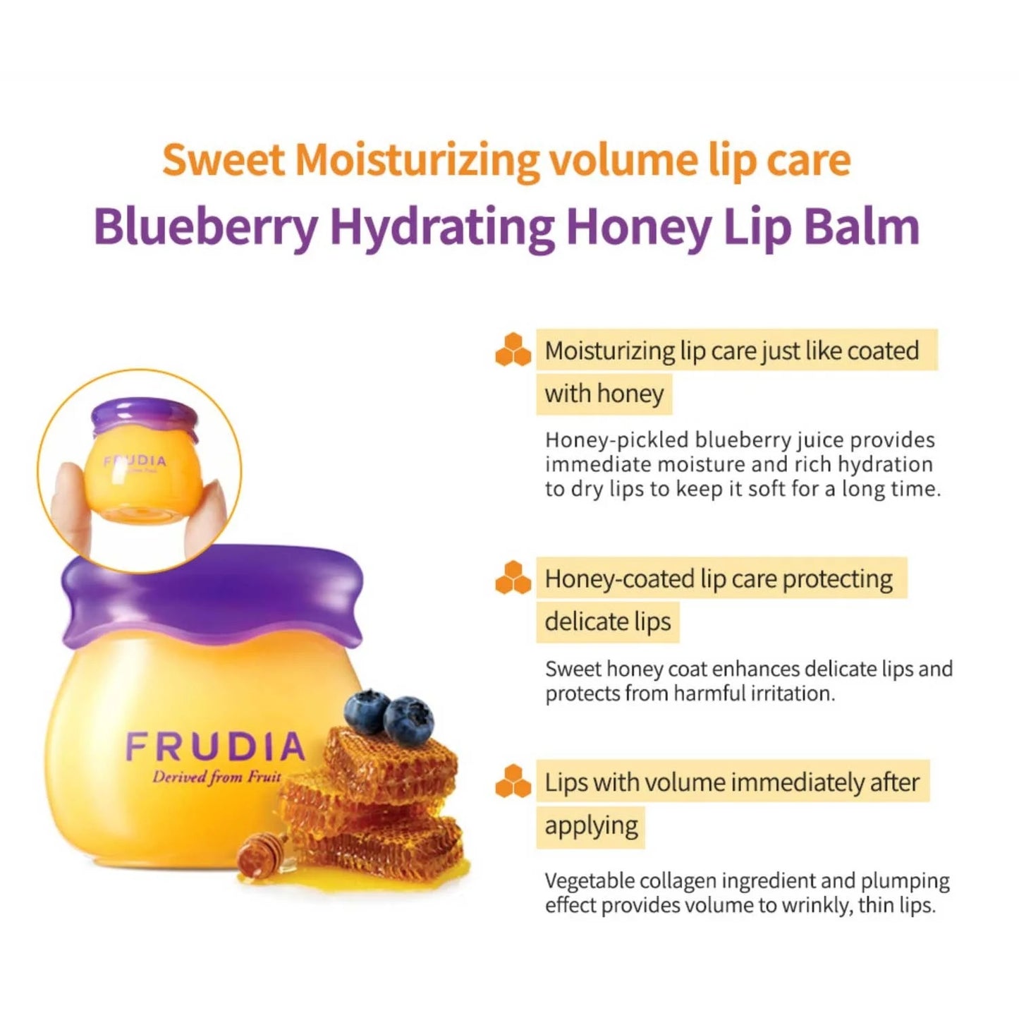 FRUDIA - Blueberry Hydrating Honey Lip Balm