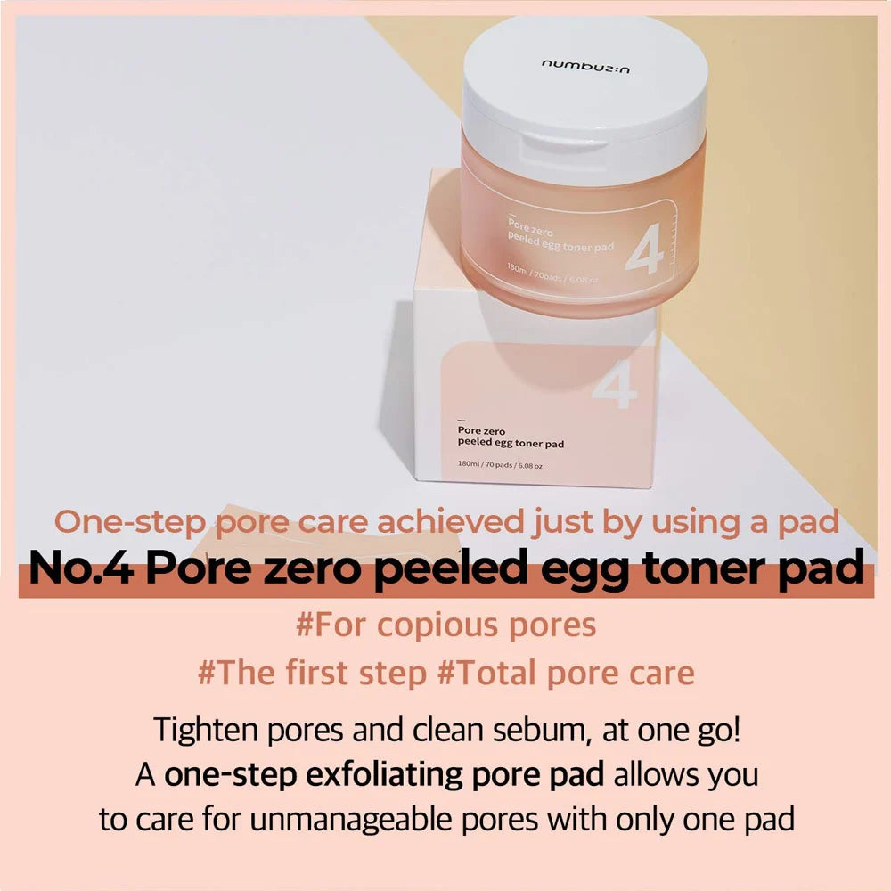 Numbuzin - No.4 Pore Zero Peeled Egg Toner Pad (70pcs)